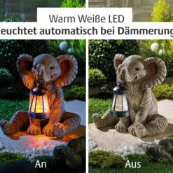 Dekofigur Elefant mit Solar-Laterne Gainsborough
