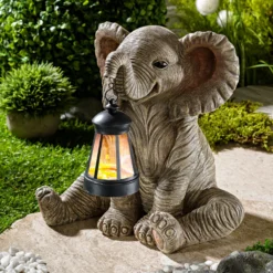 Dekofigur Elefant mit Solar-Laterne Gainsborough