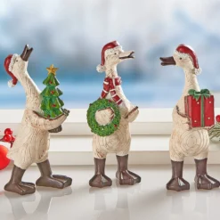 Dekofiguren Weihnachtsgänse 3er-Set