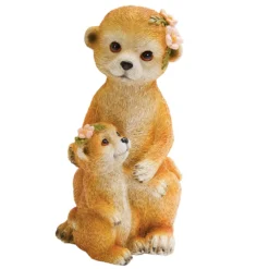 Dekofigur Erdmännchen-Mutter mit Baby
