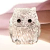 Dekofigur Eule aus Glas mit Facettenschliff