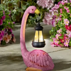 Dekofigur Flamingo mit Solar-Laterne