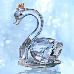Dekofigur Glas Schwan mit Krone Casa Bonita
