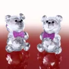 Dekofigur Teddy aus Glas mit Facettenschliff
