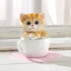 Dekogeschenk "Katze in Teetasse" Eldo