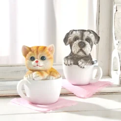 Dekogeschenk "Katze in Teetasse" Eldo