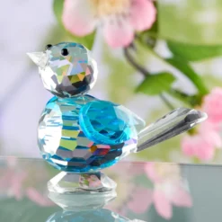 Deko Glasvogel "Blaumeise" mit Facettenschliff
