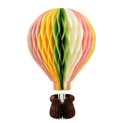 Dekohänger Heißluftballon Wabenoptik 60 cm Papierdeko