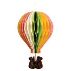 Dekohänger Heißluftballon Wabenoptik 19 cm Papierdeko