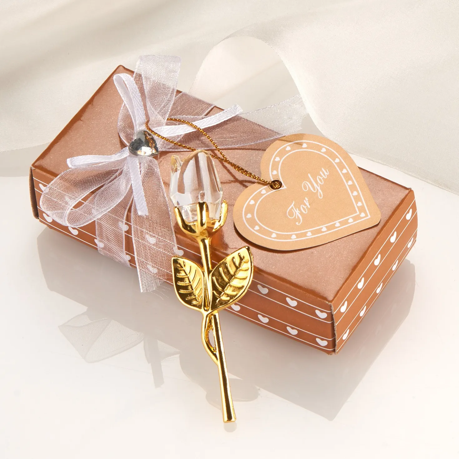 Deko-Rose transparent in Geschenkbox