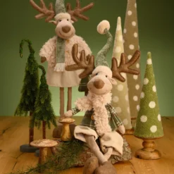 Deko-Tannenbaum aus Mangoholz & Texil grün klein