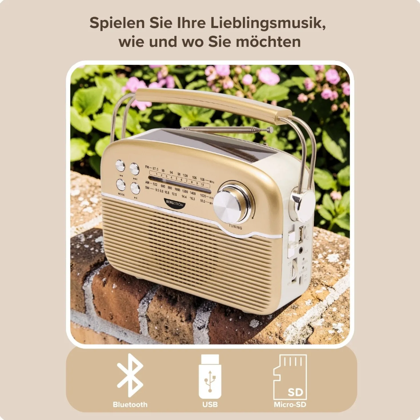 Design Solar Radio mit Bluetooth Bergström