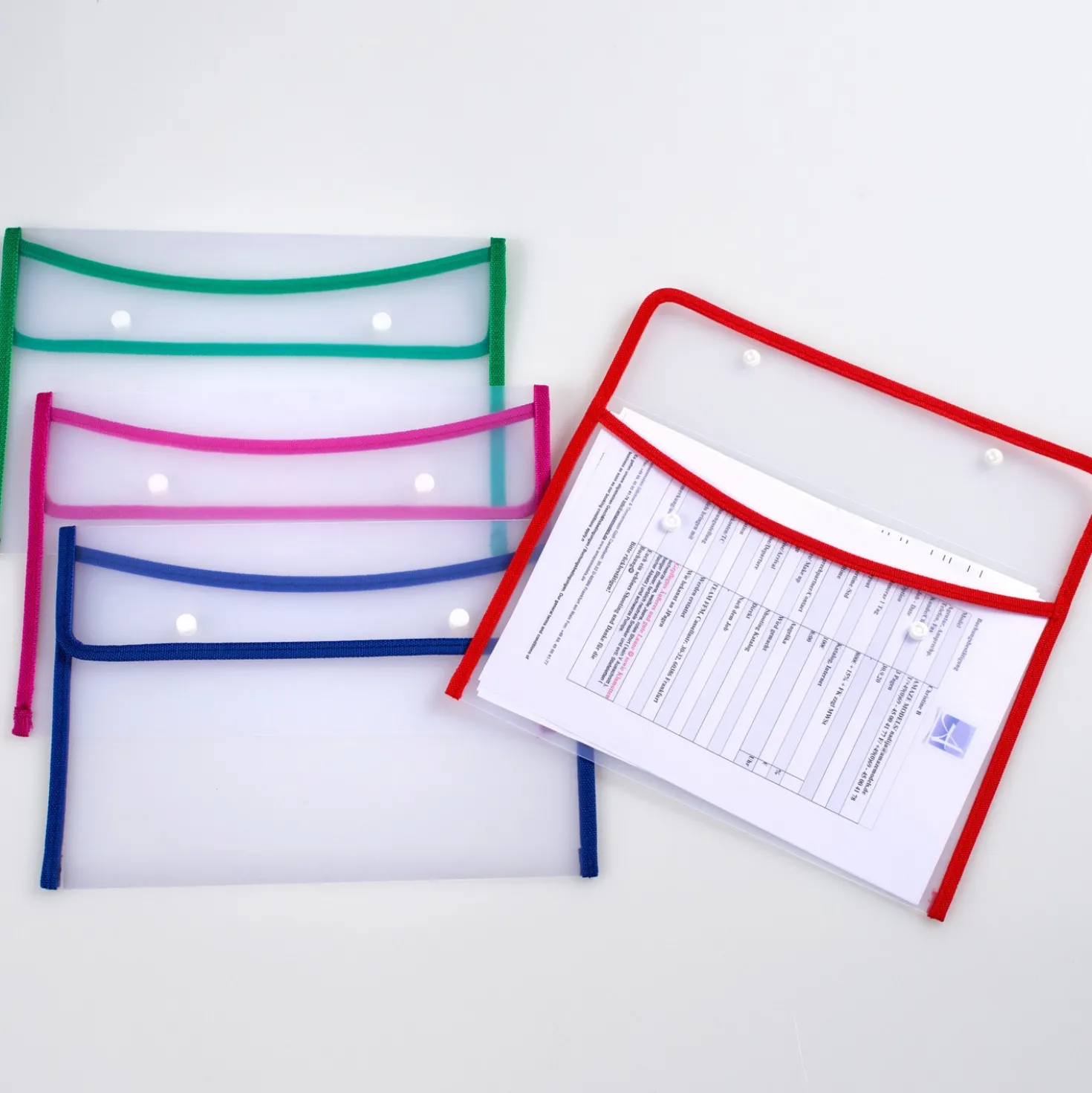 Dokumentenmappen A4, Kunststoff, 4er-Set