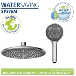 Duschsystem Watersaving Chrom höhenverstellbar WENKO