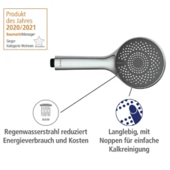 Duschsystem Watersaving Chrom höhenverstellbar WENKO