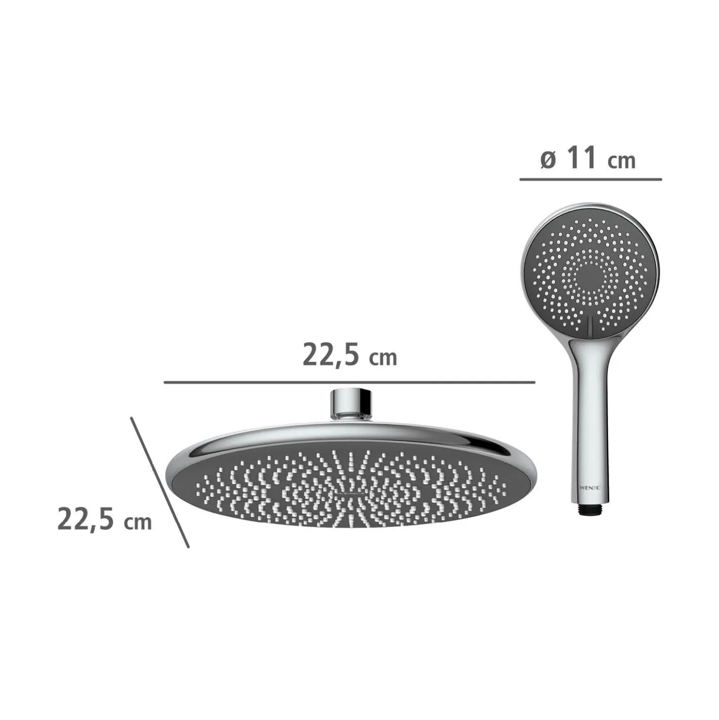 Duschsystem Watersaving Chrom höhenverstellbar WENKO