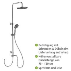 Duschsystem Watersaving Chrom höhenverstellbar WENKO