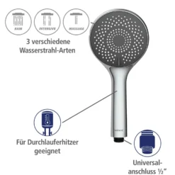 Duschsystem Watersaving Chrom höhenverstellbar WENKO