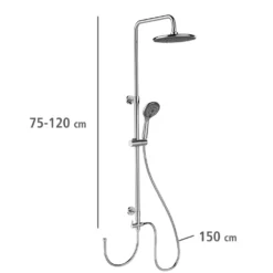 Duschsystem Watersaving Chrom höhenverstellbar WENKO