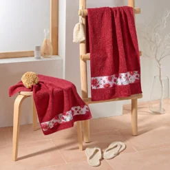 Duschtuch burgund 50 x 100 cm Eldo