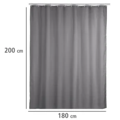 Duschvorhang Anti-Schimmel „Uni Grey“ WENKO