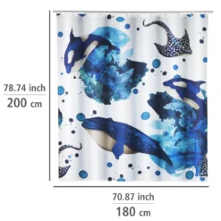 Duschvorhang Aquaris 180 x 200 cm Meeresmotiv WENKO