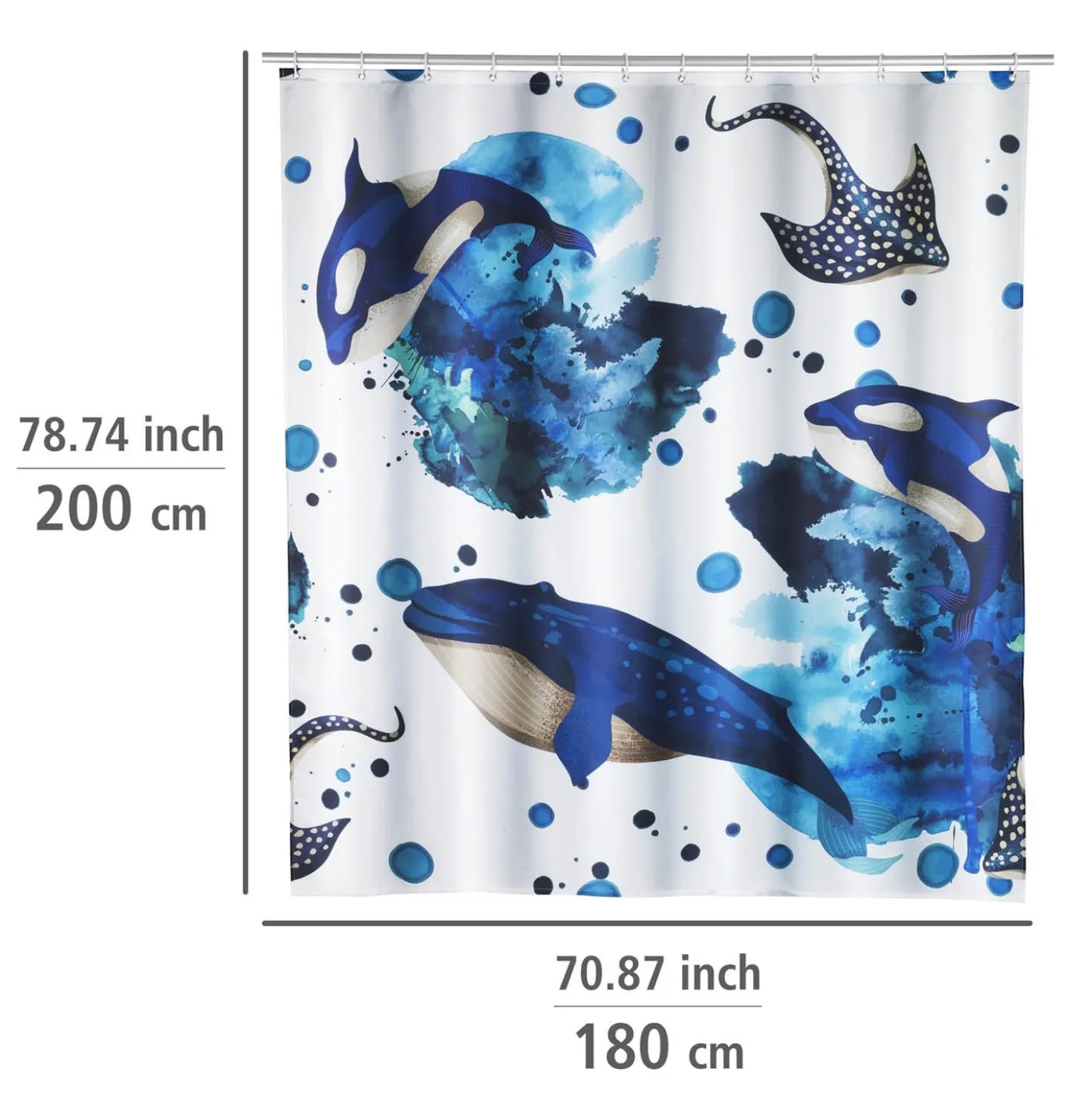 Duschvorhang Aquaris 180 x 200 cm Meeresmotiv WENKO