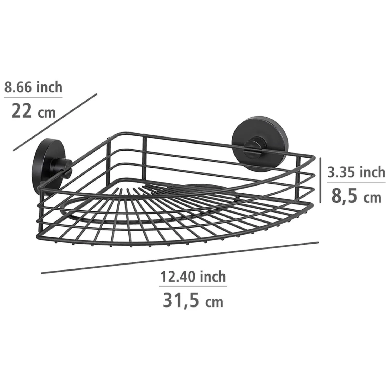 Eckablage Bari Vacuum-Loc Schwarz WENKO
