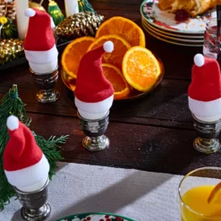 Eierwärmer "Weihnachtsmütze", 4er-Set