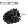 Ersatzbürstenkopf Ø 8 cm „WC-Ersatzbürste“ 10er Set Schwarz WENKO