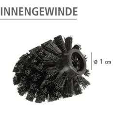 Ersatzbürstenkopf Ø 8 cm „WC-Ersatzbürste“ 10er Set Schwarz WENKO