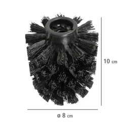 Ersatzbürstenkopf Ø 8 cm „WC-Ersatzbürste“ 10er Set Schwarz WENKO