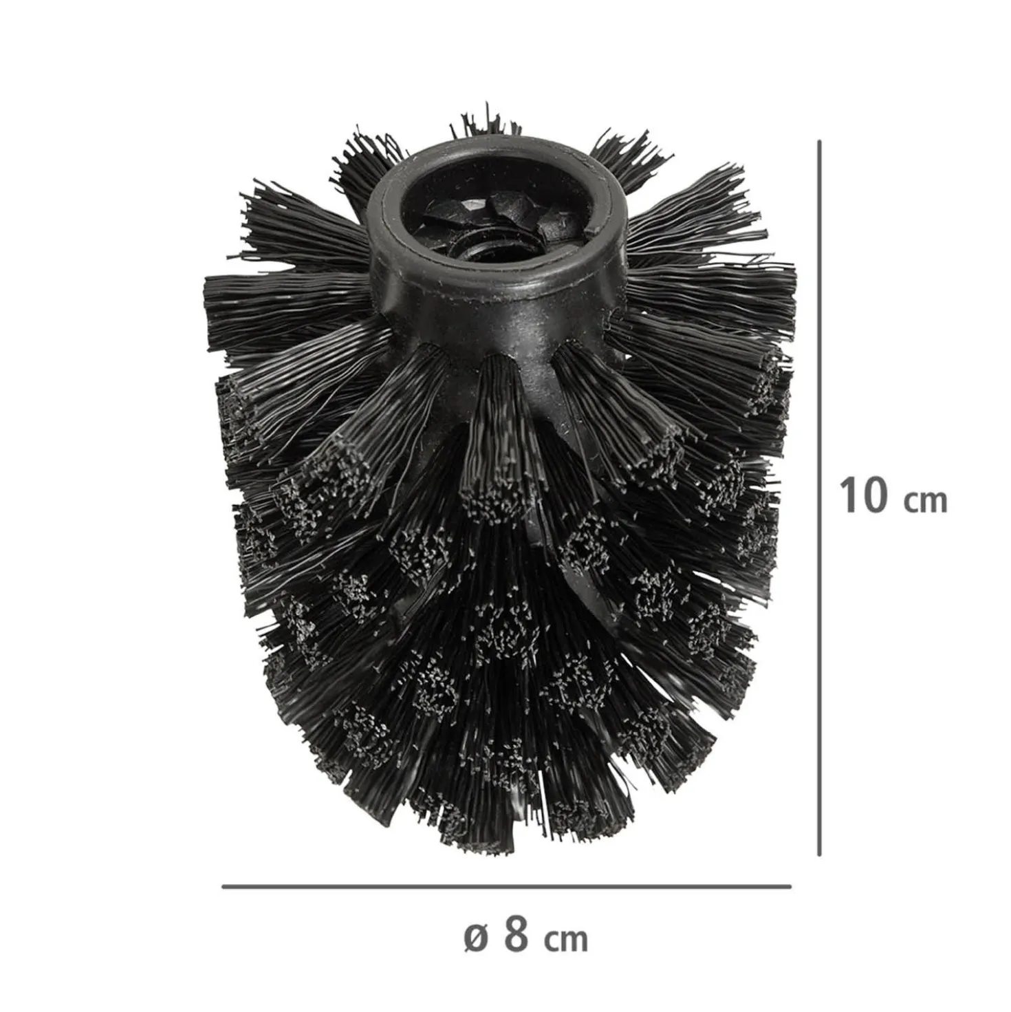 Ersatzbürstenkopf Ø 8 cm „WC-Ersatzbürste“ 10er Set Schwarz WENKO