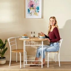 Esszimmer-Set mit 2 Stühlen, 3-tlg. Eldo