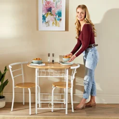 Esszimmer-Set mit 2 Stühlen, 3-tlg. Eldo