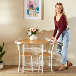 Esszimmer-Set mit 2 Stühlen, 3-tlg. Eldo