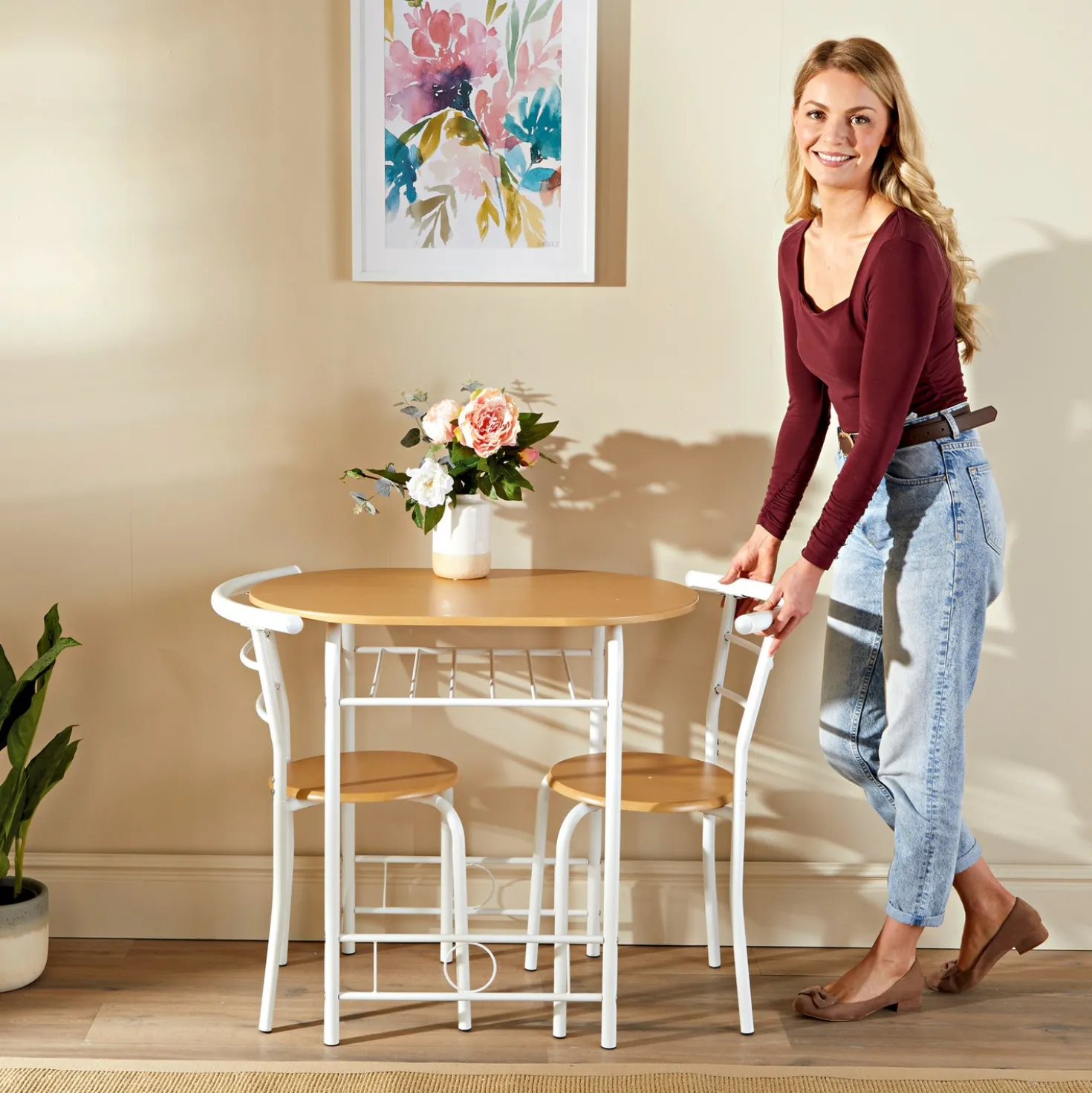 Esszimmer-Set mit 2 Stühlen, 3-tlg. Eldo