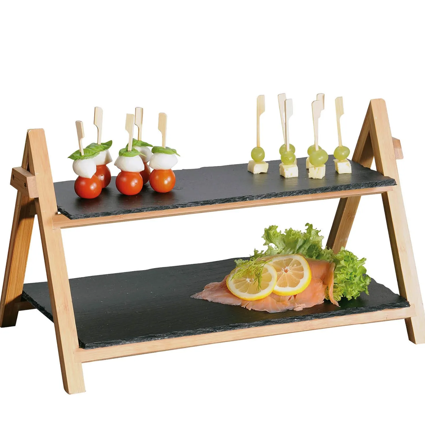 Etagere mit Schieferplatten 2-stöckig KESPER