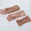Feinstrick-Handschuh + Armstulpen 2er-Set camel
