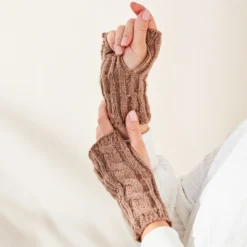 Feinstrick-Handschuh + Armstulpen 2er-Set camel
