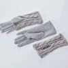 Feinstrick-Handschuh + Armstulpen 2er-Set grau