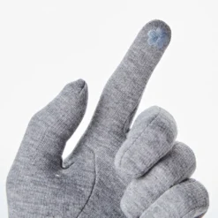 Feinstrick-Handschuh + Armstulpen 2er-Set grau