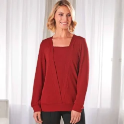 Feinstrick-Pullover "Bea" rot