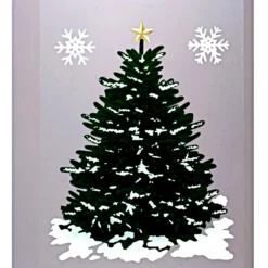 Fensterbild "Weihnachtsbaum" nachtleuchtend, 3-tlg.