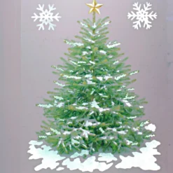 Fensterbild "Weihnachtsbaum" nachtleuchtend, 3-tlg.