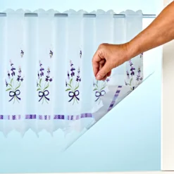 Fensterfolie "Gardine mit Lavendel"