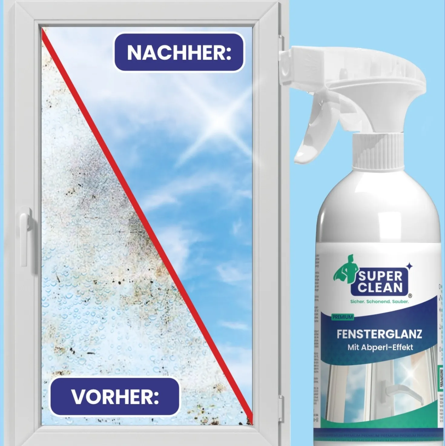 Fensterreiniger "Fensterglanz" 2-in-1 SuperClean