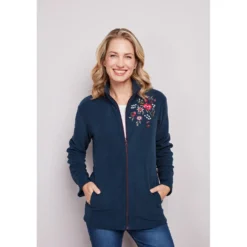Fleece-Jacke "Blüte" navy