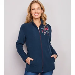 Fleece-Jacke "Blüte" navy