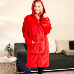 Fleece-Jacke mit Kapuze